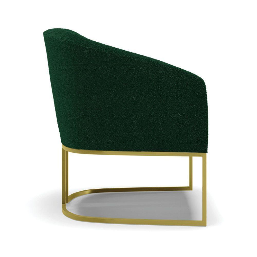 Cadeira Sala De Jantar Base Industrial Dourada Stella Bouclê D03 - D'rossi Cor Verde - 4