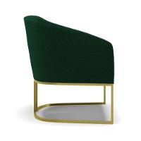 Cadeira Sala De Jantar Base Industrial Dourada Stella Bouclê D03 - D'rossi Cor Verde