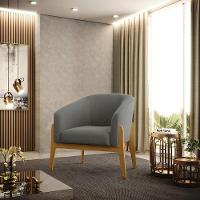 Cadeira Sala De Jantar Base De Madeira Stella Suede D03 - D'rossi Cor Grafite - 6