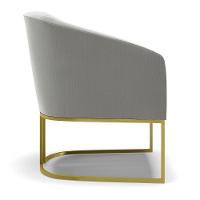 Cadeira Sala De Jantar Base Industrial Dourado Kit 2 Stella Suede D03 - D'rossi Cor Grafite - 2