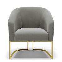 Cadeira Sala De Jantar Base Industrial Dourado Kit 2 Stella Suede D03 - D'rossi Cor Grafite