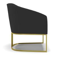 Cadeira Sala De Jantar Base Industrial Dourado Kit 2 Stella Veludo D03 - D'rossi Cor Preto - 2