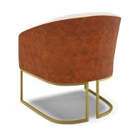 Cadeira Sala De Jantar Base Industrial Dourada Stella Noz/linho D03 - D'rossi Cor Bege