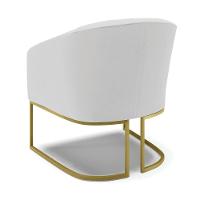 Cadeira Sala De Jantar Base Industrial Dourado Kit 2 Stella Linho D03 - D'rossi Cor Cinza - 5