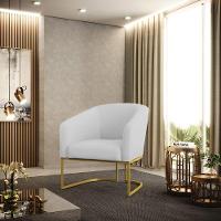 Cadeira Sala De Jantar Base Industrial Dourado Kit 2 Stella Linho D03 - D'rossi Cor Cinza - 7