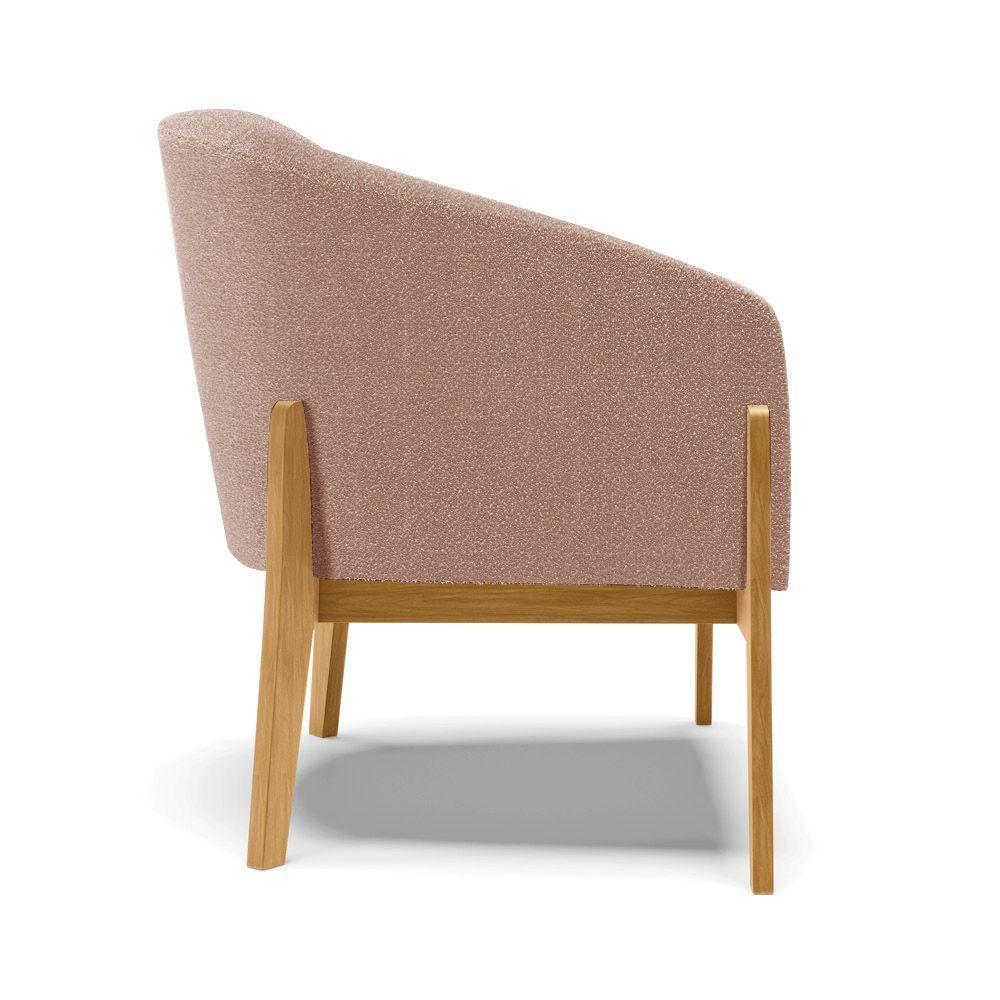 Cadeira Sala De Jantar Base De Madeira Stella Bouclê D03 - D\\\'rossi Cor Rose - 3
