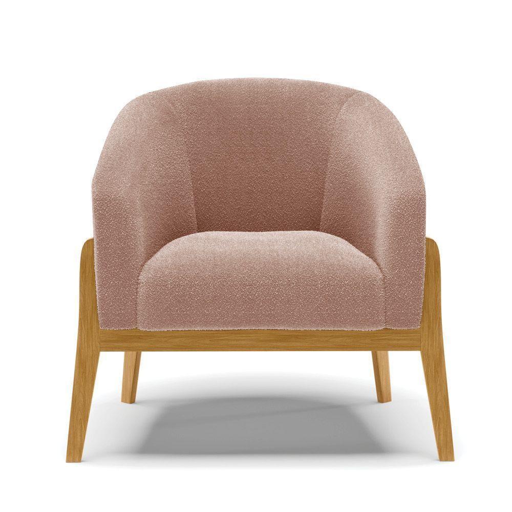 Cadeira Sala De Jantar Base De Madeira Stella Bouclê D03 - D\\\'rossi Cor Rose - 4