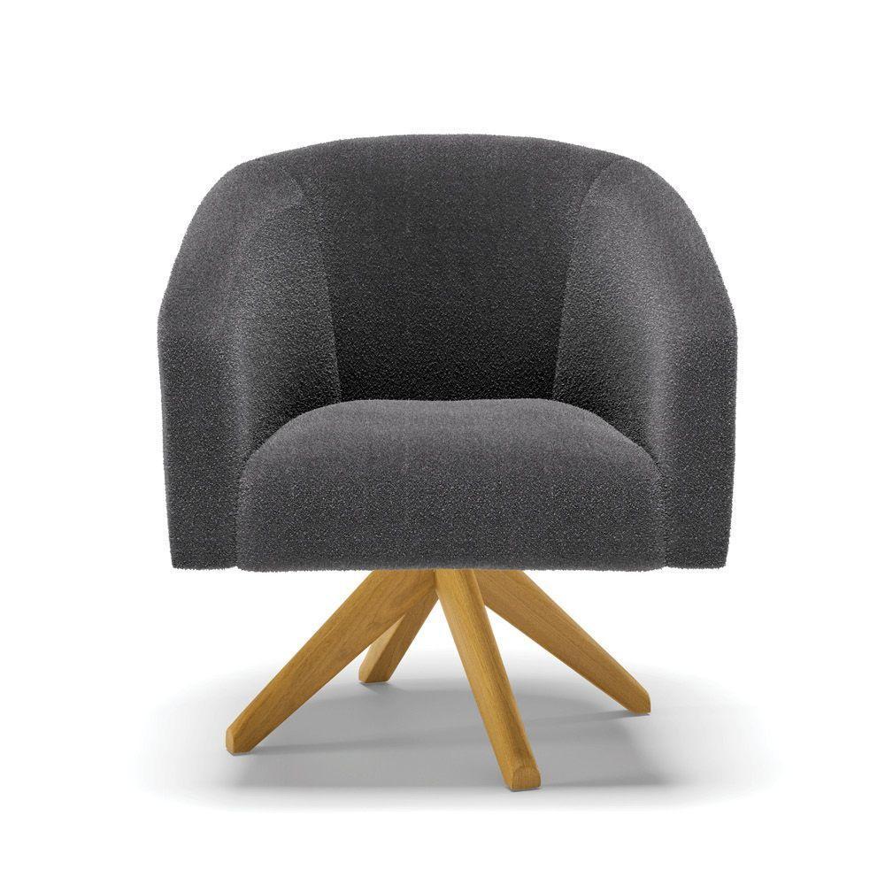 Cadeira Sala De Jantar Giratória Ma30 Kit 2 Stella Bouclê D03 - D'rossi Cor Grafite - 7