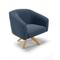 Cadeira Sala De Jantar Giratória Ma30 Stella Suede D03 - D'rossi Cor Azul - 1