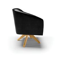 Cadeira Sala De Jantar Giratória Ma30 Kit 2 Stella Sintético Pu D03 - D'rossi Cor Preto - 2