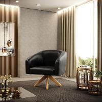 Cadeira Sala De Jantar Giratória Ma30 Kit 2 Stella Sintético Pu D03 - D'rossi Cor Preto - 6