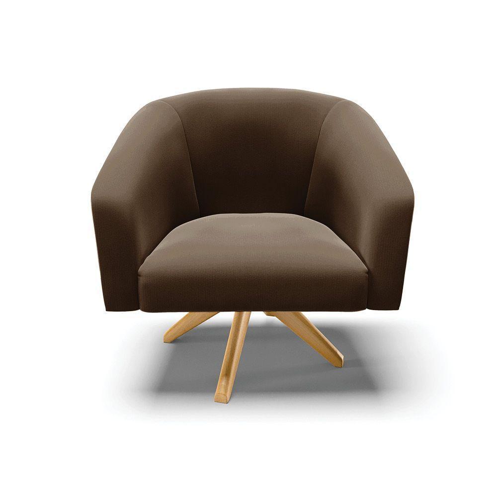 Cadeira Sala De Jantar Giratória Ma30 Stella Suede D03 - D'rossi Cor Marrom - 3