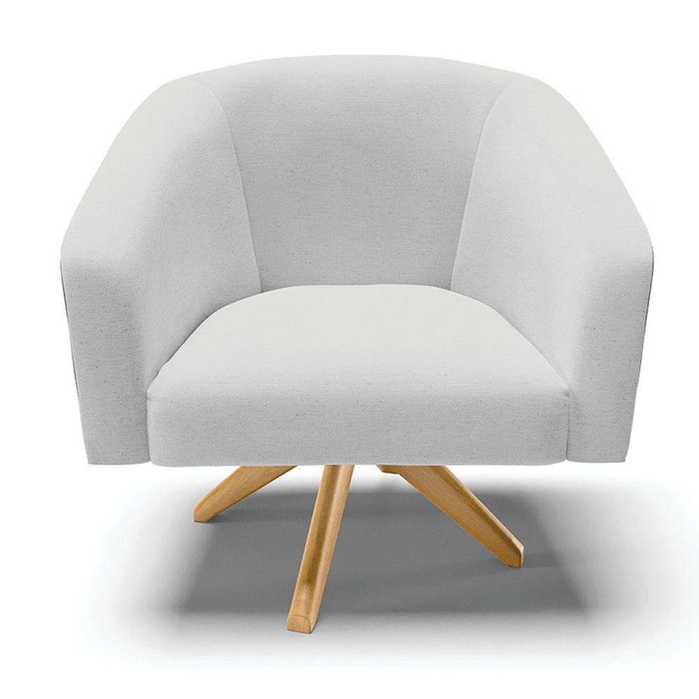 Cadeira Sala De Jantar Giratória Ma30 Kit 2 Stella Pto/linho D03 - D'rossi Cor Cinza - 3