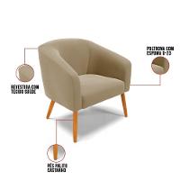 Cadeira Sala De Jantar Pé Palito Castanho Kit 2 Stella Suede D03 - D'rossi Cor Marrom Rato - 6