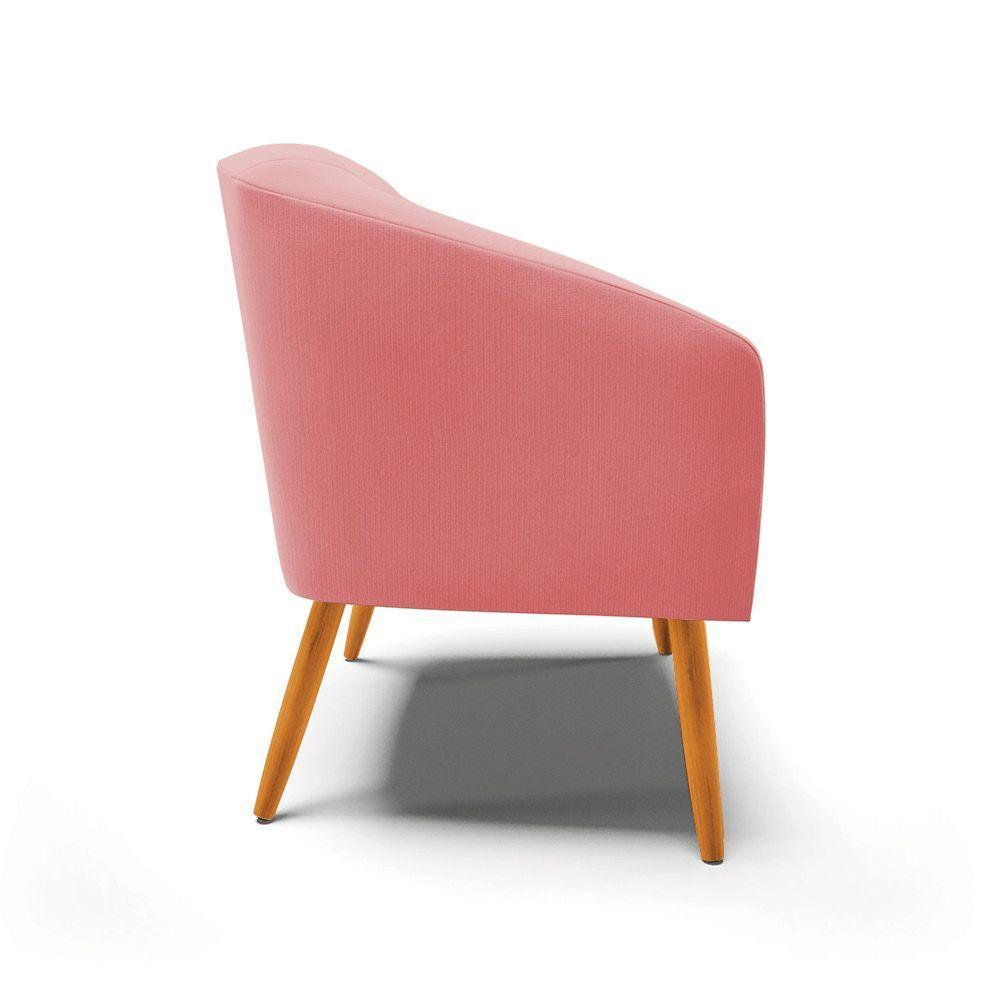 Cadeira Sala De Jantar Pé Palito Castanho Kit 2 Stella Suede D03 - D'rossi Cor Rose - 2