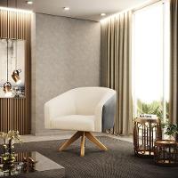 Cadeira Sala De Jantar Giratória Ma30 Kit 2 Stella Pto/linho D03 - D'rossi Cor Bege - 6