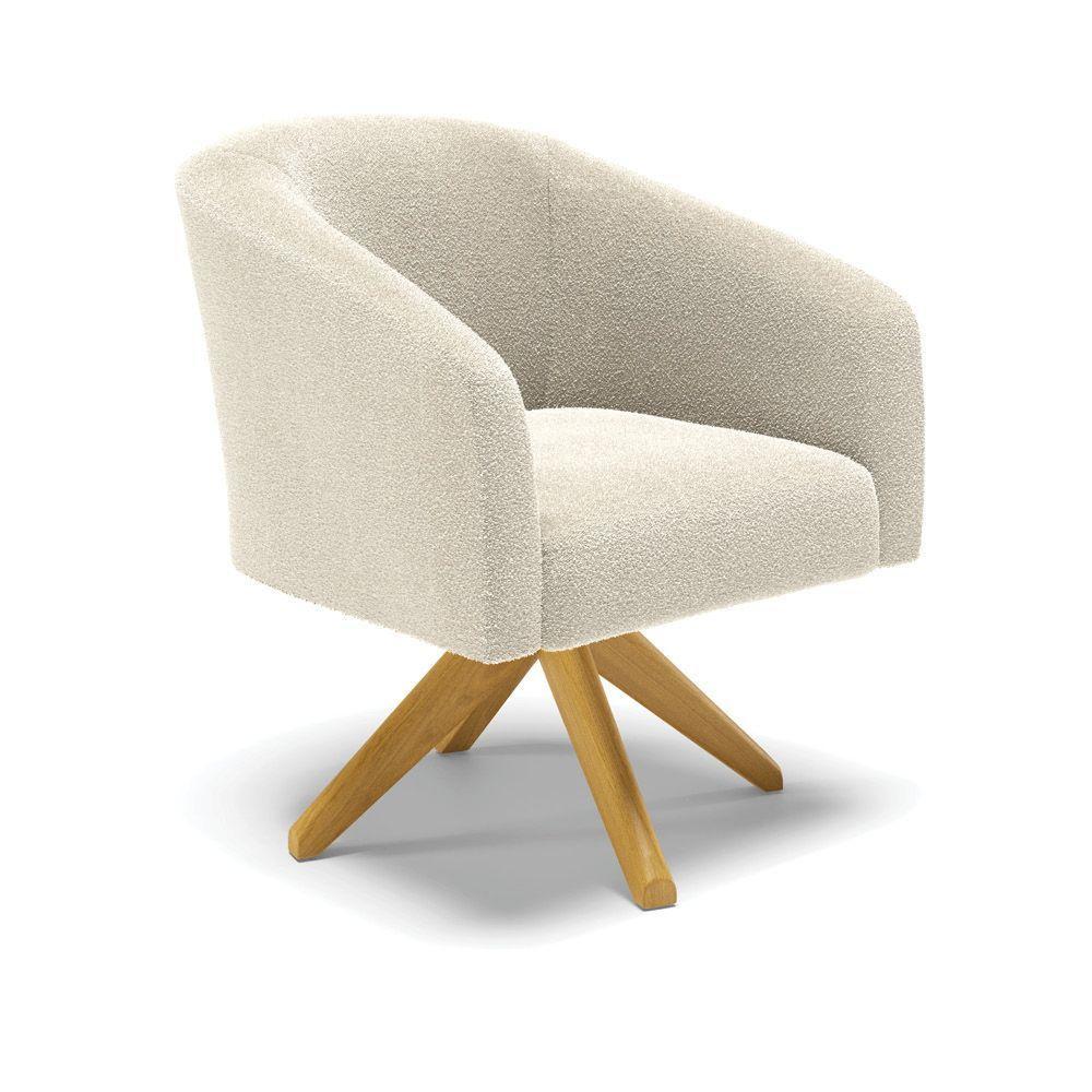 Cadeira Sala De Jantar Giratória Ma30 Kit 2 Stella Bouclê D03 - D'rossi Cor Bege - 3