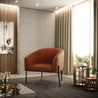 Cadeira Sala De Jantar Pé De Ferro Preto Kit 2 Stella Sintético Pu D03 - D'rossi Cor Nozes - 6