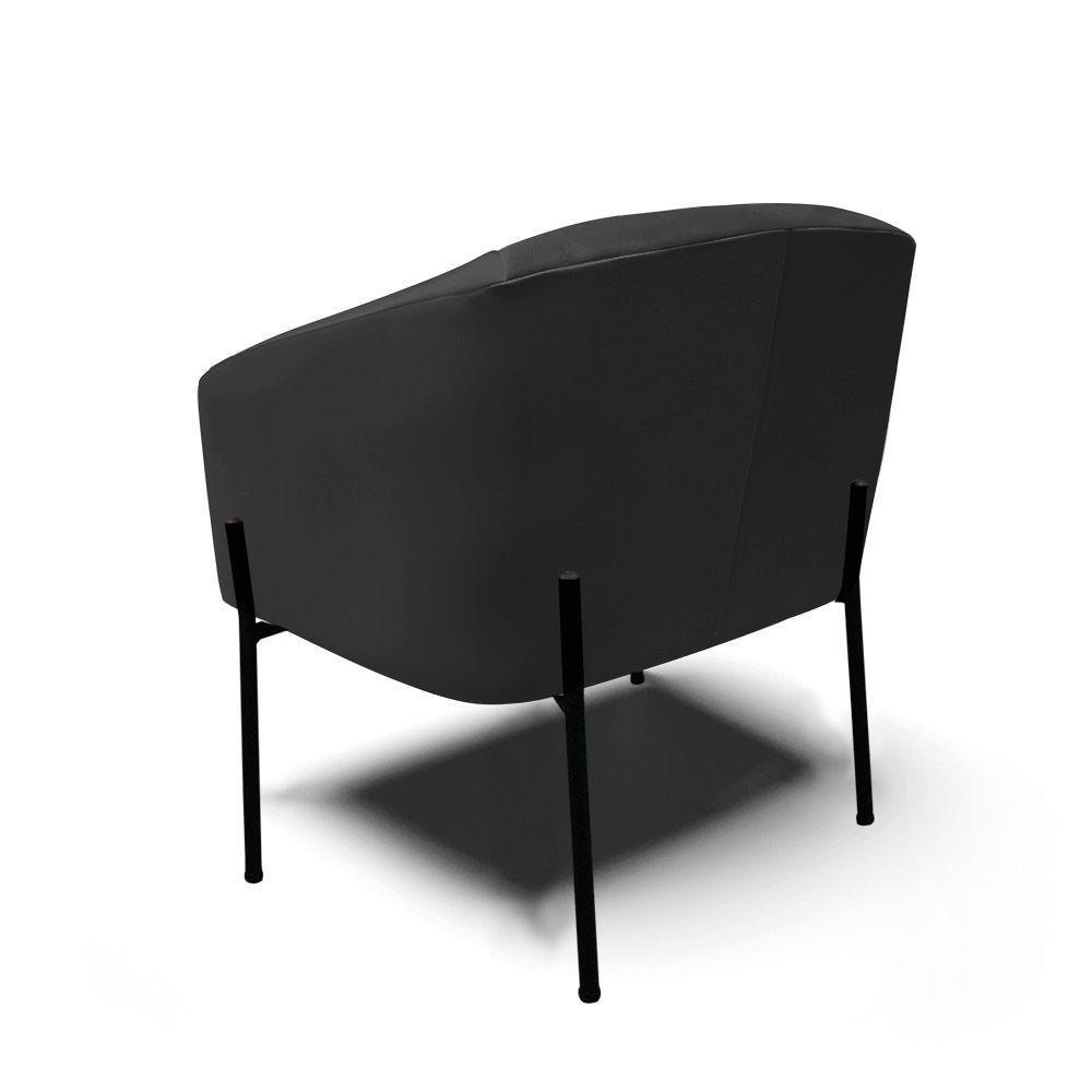 Cadeira Sala De Jantar Pé De Ferro Preto Stella Sintético D03 - D'rossi Cor Preto - 2