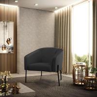 Cadeira Sala De Jantar Pé De Ferro Preto Stella Sintético D03 - D'rossi Cor Preto - 5