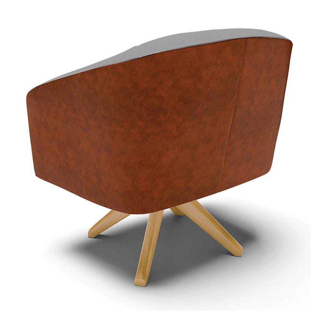 Cadeira Sala De Jantar Giratória Ma30 Kit 2 Stella Noz/linho D03 - D'rossi Cor Grafite - 5