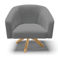 Cadeira Sala De Jantar Giratória Ma30 Kit 2 Stella Noz/linho D03 - D'rossi Cor Grafite