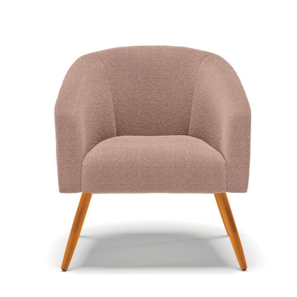 Cadeira Sala De Jantar Pé Palito Castanho Kit 2 Stella Bouclê D03 - D'rossi Cor Rose - 4