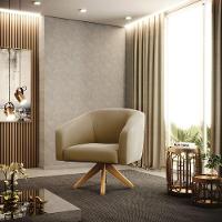 Cadeira Sala De Jantar Giratória Ma30 Stella Suede D03 - D'rossi Cor Marrom Rato - 6