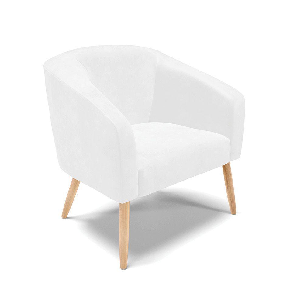 Cadeira Sala De Jantar Pé Palito Natural Stella Sintético Pu D03 - D'rossi Cor Branco - 1