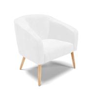 Cadeira Sala De Jantar Pé Palito Natural Stella Sintético Pu D03 - D'rossi Cor Branco - 1