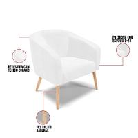 Cadeira Sala De Jantar Pé Palito Natural Stella Sintético Pu D03 - D'rossi Cor Branco - 6