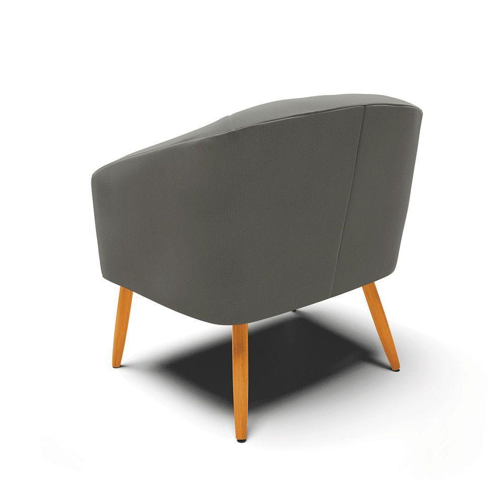 Cadeira Sala De Jantar Pé Palito Castanho Kit 2 Stella Suede D03 - D'rossi Cor Grafite - 2