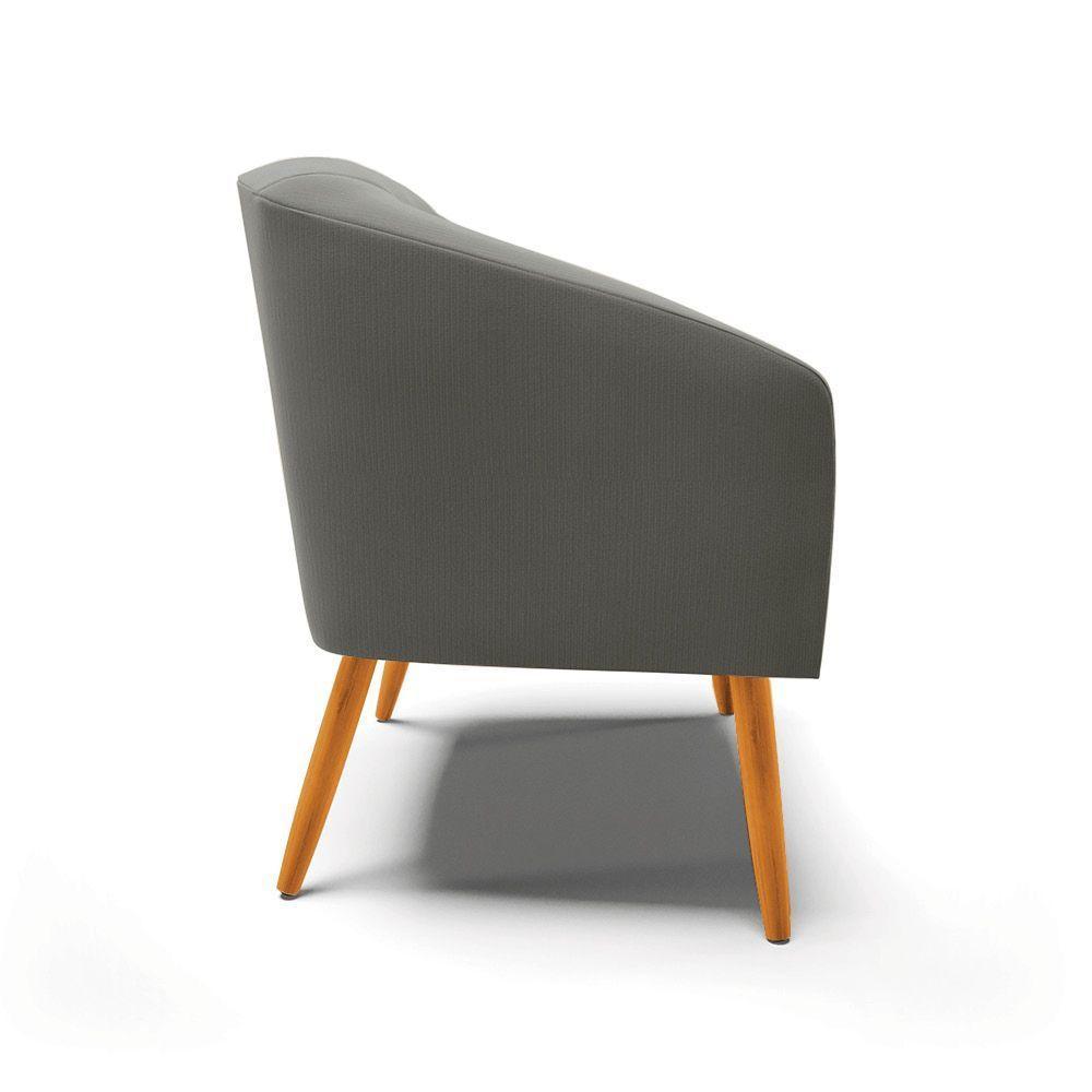 Cadeira Sala De Jantar Pé Palito Castanho Kit 2 Stella Suede D03 - D'rossi Cor Grafite - 4