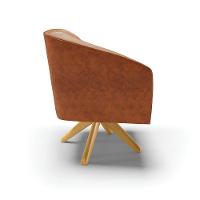 Cadeira Sala De Jantar Giratória Ma30 Kit 2 Stella Sintético Pu D03 - D'rossi Cor Nozes - 5