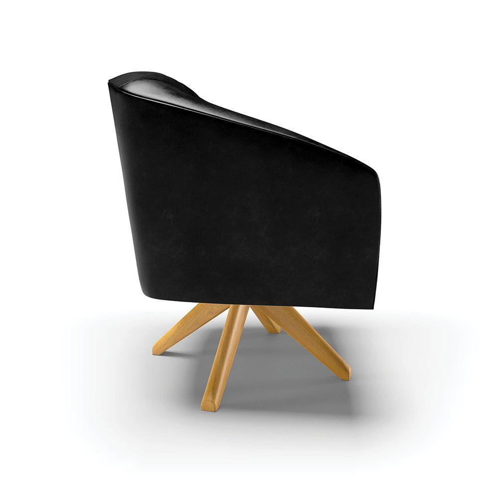 Cadeira Sala De Jantar Giratória Ma30 Stella Sintético Pu D03 - D'rossi Cor Preto - 2