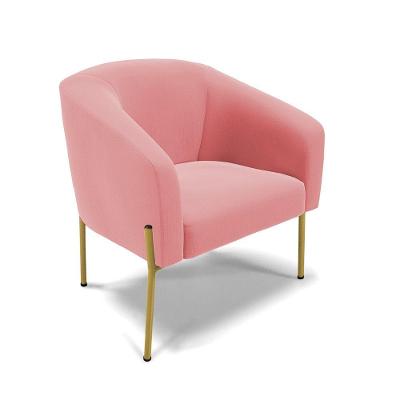 Cadeira Sala De Jantar Pé De Ferro Dourado Stella Suede D03 - D'rossi Cor Rose