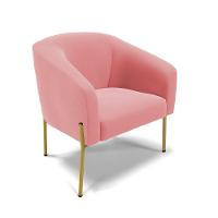 Cadeira Sala De Jantar Pé De Ferro Dourado Stella Suede D03 - D'rossi Cor Rose - 1
