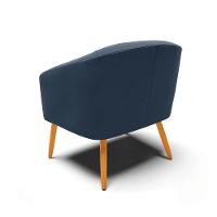 Cadeira Sala De Jantar Pé Palito Castanho Kit 2 Stella Suede D03 - D'rossi Cor Azul Marinho - 5