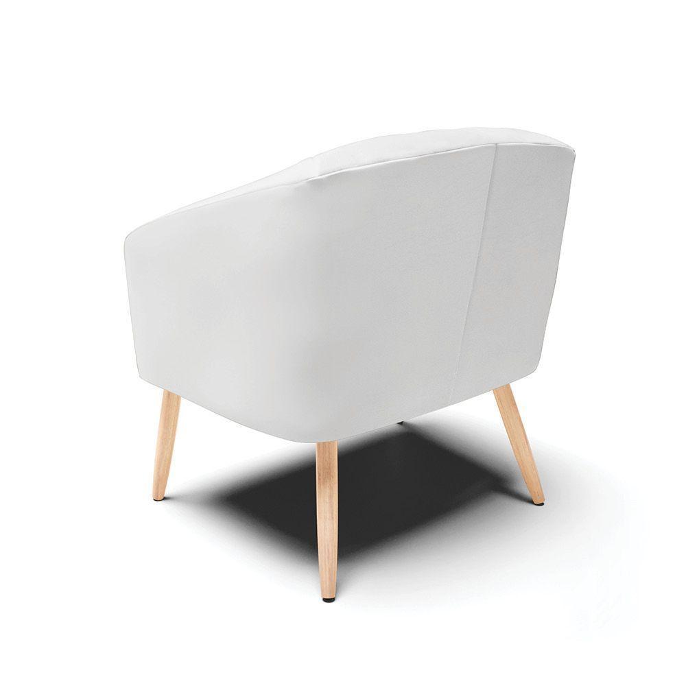 Cadeira Sala De Jantar Pé Palito Natural Kit 2 Stella Sintético D03 - D'rossi Cor Branco - 4