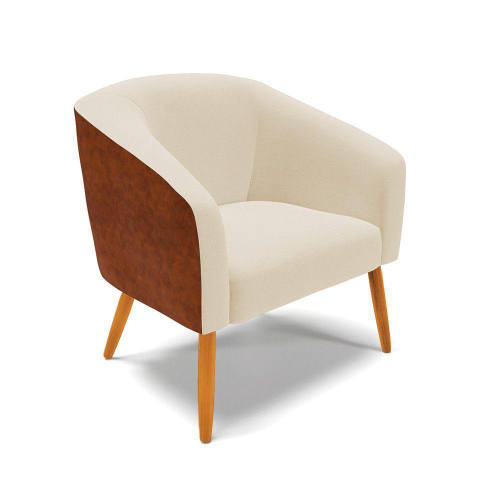 Cadeira Sala De Jantar Pé Palito Castanho Stella Noz/linho D03 - D'rossi Cor Bege - 1