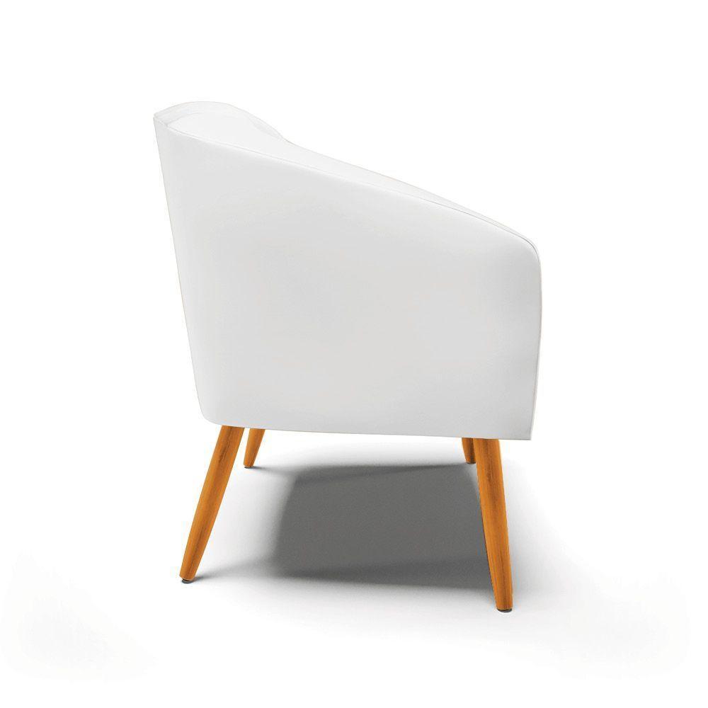 Cadeira Sala De Jantar Pé Palito Castanho Kit 2 Stella Sintético D03 - D'rossi Cor Branco - 2