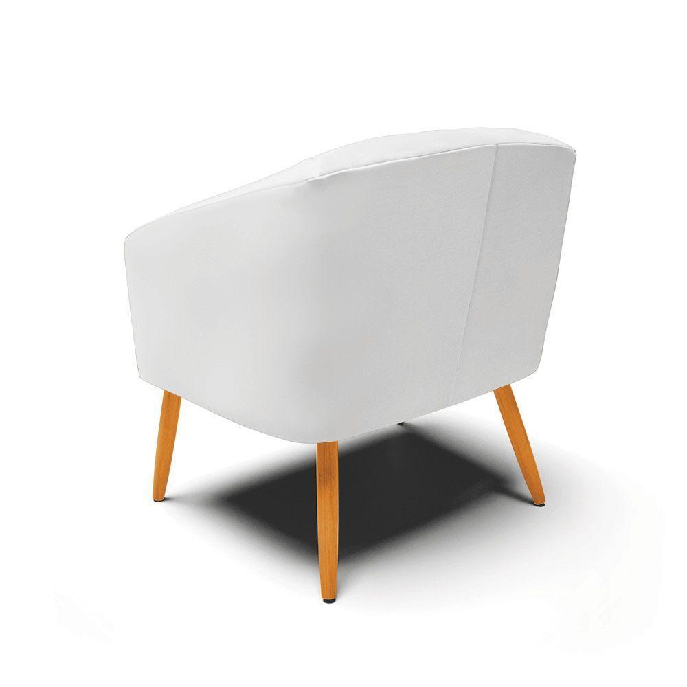 Cadeira Sala De Jantar Pé Palito Castanho Kit 2 Stella Sintético D03 - D'rossi Cor Branco - 5