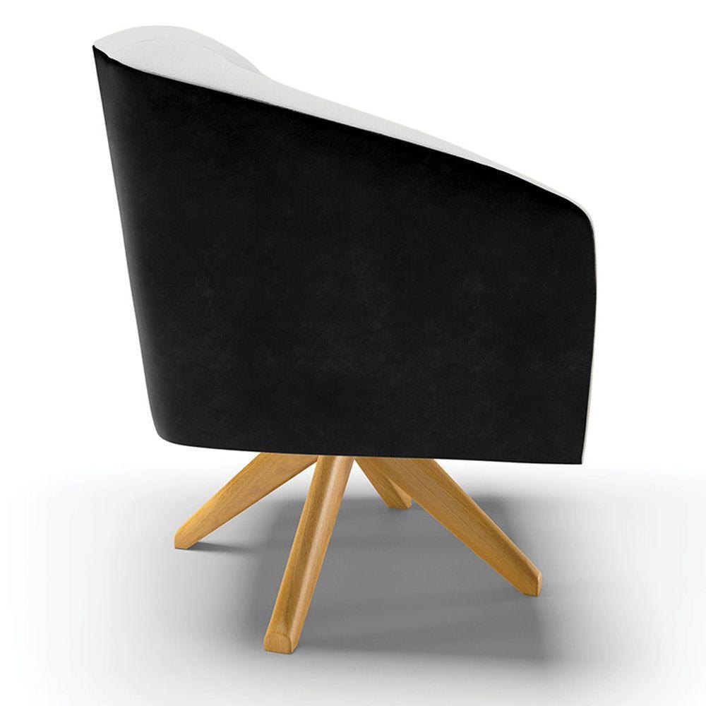 Cadeira Sala De Jantar Giratória Ma30 Stella Pto/linho D03 - D'rossi Cor Cinza - 2