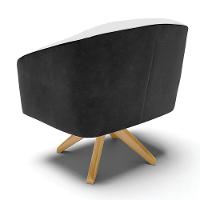 Cadeira Sala De Jantar Giratória Ma30 Stella Pto/linho D03 - D'rossi Cor Cinza