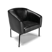 Cadeira Sala De Jantar Pé De Ferro Preto Stella Sintético Pu D03 - D'rossi Cor Preto - 1