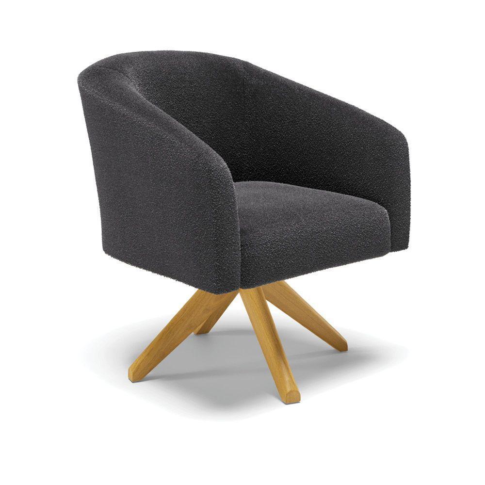 Cadeira Sala De Jantar Giratória Ma30 Stella Bouclê D03 - D'rossi Cor Grafite - 1