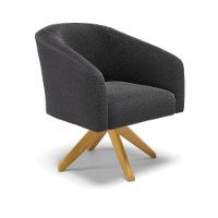 Cadeira Sala De Jantar Giratória Ma30 Stella Bouclê D03 - D'rossi Cor Grafite - 1