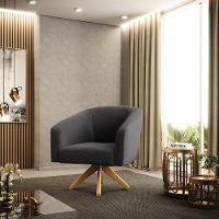 Cadeira Sala De Jantar Giratória Ma30 Stella Bouclê D03 - D'rossi Cor Grafite - 6