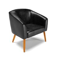 Cadeira Sala De Jantar Pé Palito Castanho Kit 2 Stella Sintético Pu D03 - D'rossi Cor Preto