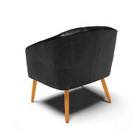 Cadeira Sala De Jantar Pé Palito Castanho Kit 2 Stella Sintético Pu D03 - D'rossi Cor Preto - 5